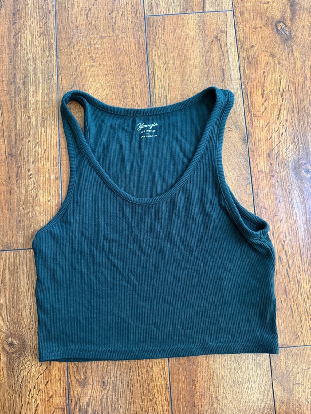 YoungLA Dark Teal Ribbed Crop Tank